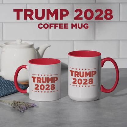 Trump 2028 Bold Red Stars Mug – 11oz & 15oz
