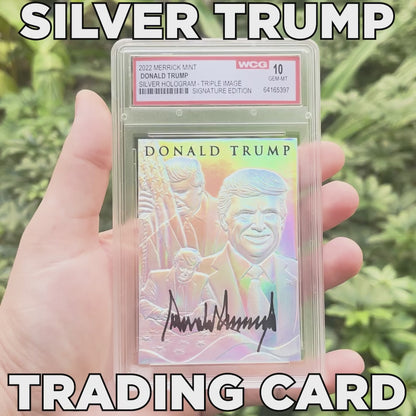 DONALD TRUMP Silver Prism Hologram Signature Edition Sculpted Card