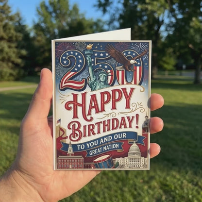 America's 250th Anniversary Birthday Card