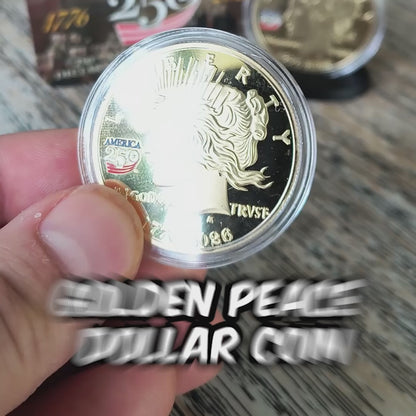 America 250th Anniversary Peace Dollar Golden Proof Coin