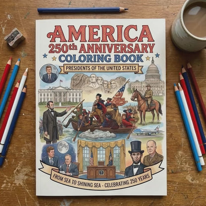 America 250th Anniversary Coloring Book - Presidents of the United States