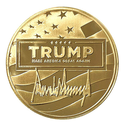 Gold Trump "Fight" Collectible Coin (With Unique Wound Infused Red Color)