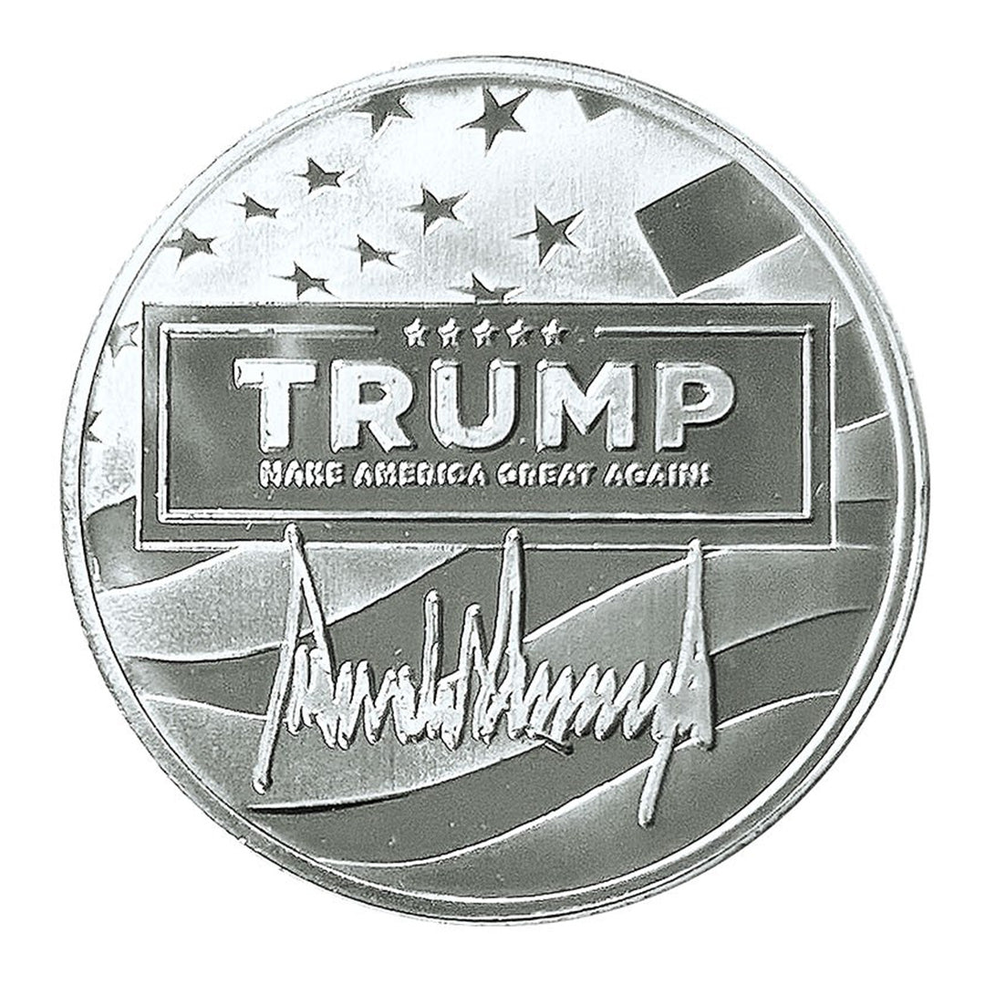 Silver Trump "Fight" Collectible Coin (With Unique Wound Infused Red Color)