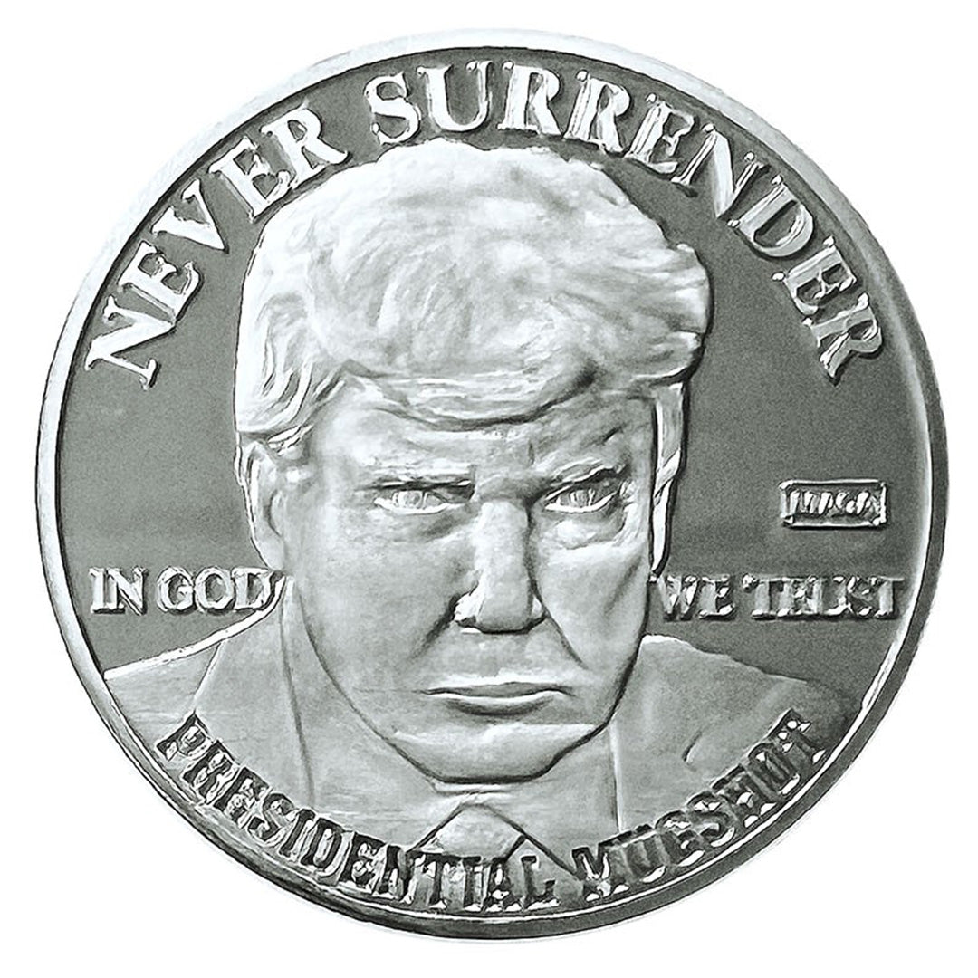 Trump Mugshot Silvern Proof Coin - 1 Ounce & 39mm - MAGA Privy Mark