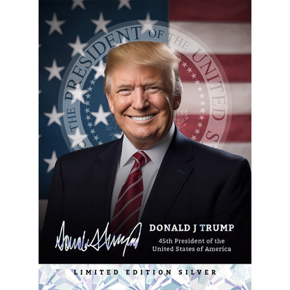 President Trump Silver Hologram Collectible Trading Card (LIMITED RUN OF 5,000)