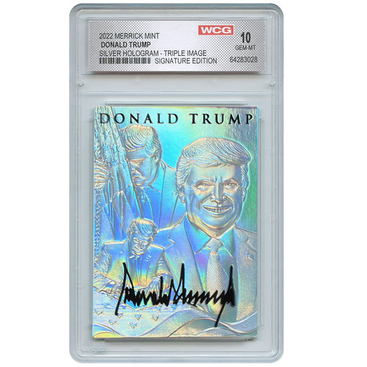 DONALD TRUMP Silver Prism Hologram Signature Edition Sculpted Card