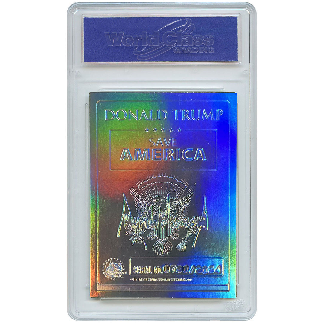 Trump Triple Image SILVER Hologram Trading Card Numbered 1 to 2,024 - Graded Gem Mint 10 (LIMITED RUN)
