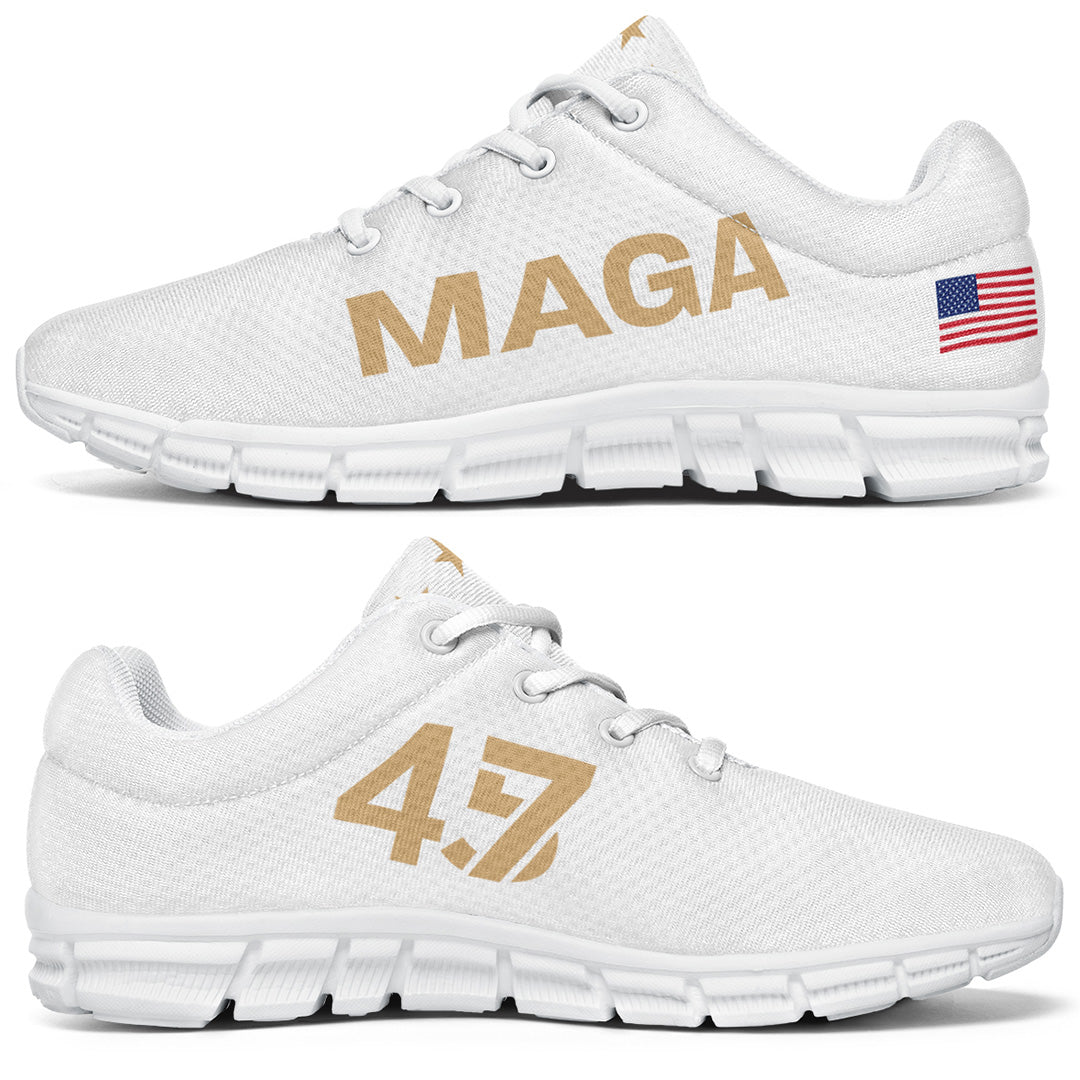 White & Gold MAGA Sneaker