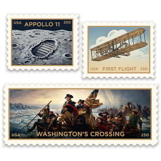 America's 250th Anniversary Stamp Style Sticker Sheets (20 Unique Stamp Style Stickers Included)