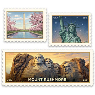 America's 250th Anniversary Stamp Style Sticker Sheets (20 Unique Stamp Style Stickers Included)