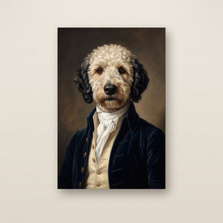 The Founding Father custom pet portrait canvas - your pet as an 18th-century American statesman oil painting
