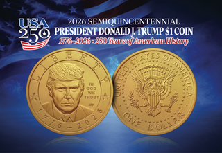 Certificate of Authenticity - America's 250th Anniversary Trump $1 Coin - 24K Gold Edition
