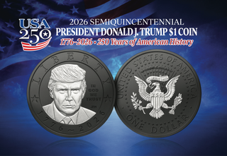 Certificate of Authenticity - America's 250th Anniversary Trump $1 Coin - Black Ruthenium & Silver Edition