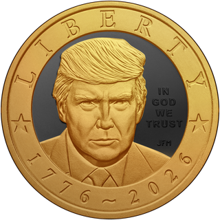 America's 250th Anniversary Trump $1 Coin - 24K Gold & Black Ruthenium Edition