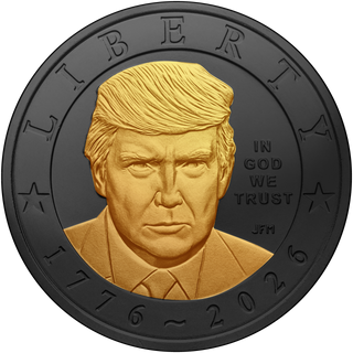 America's 250th Anniversary Trump $1 Coin - Black Ruthenium & 24K Gold Edition