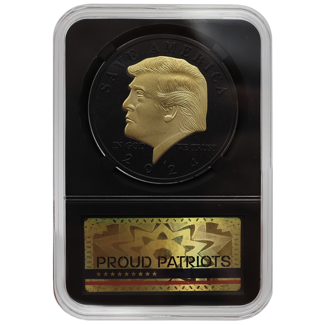 Trump 2024 Black and Gold Coin