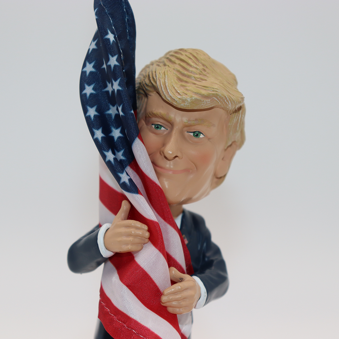 Donald Trump 2024 Bobblehead (Trump Hugging the American Flag)