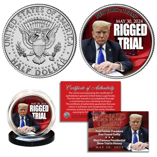 Trump Guilty in Rigged Trial Coin - Genuine US Half Dollar Collectible