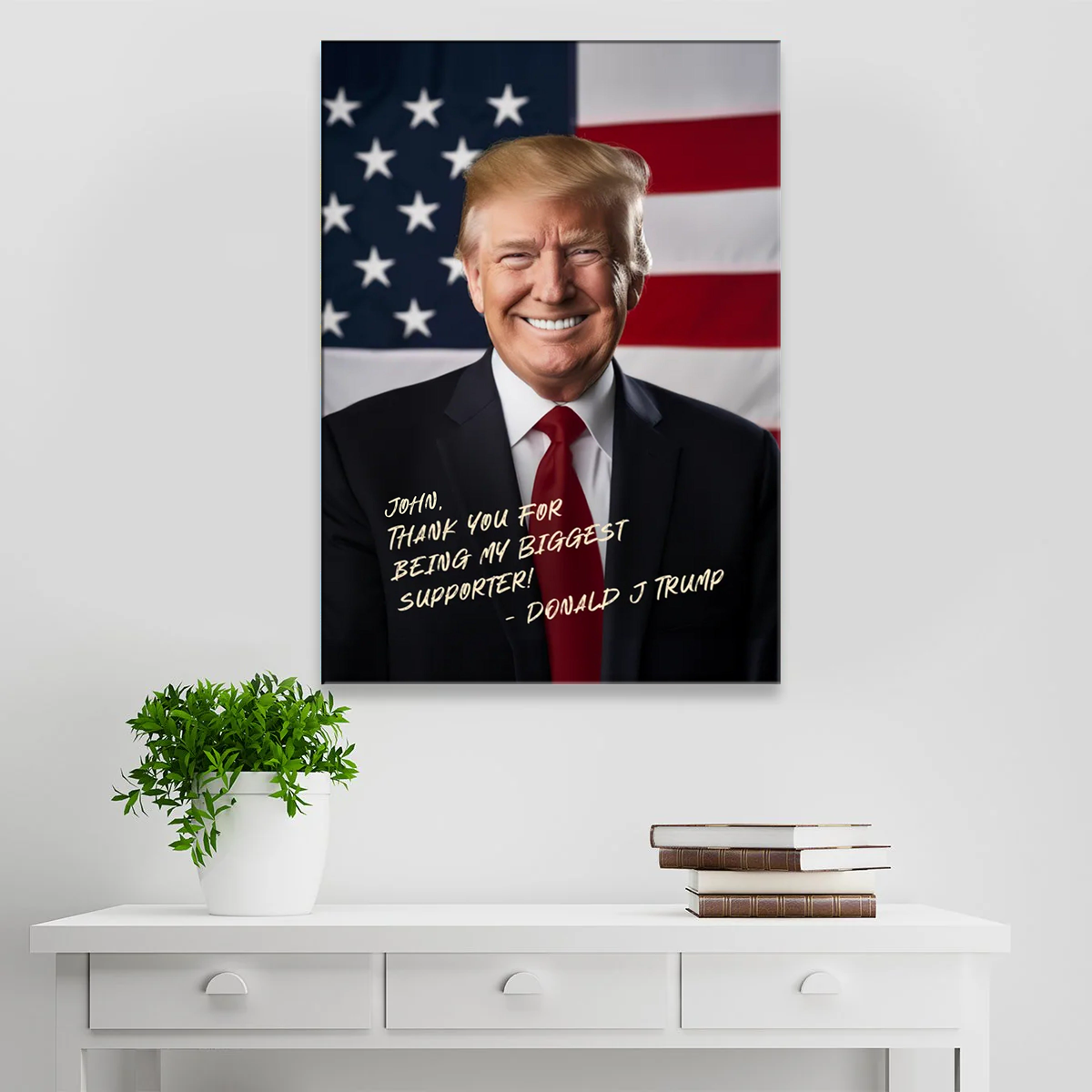 Trump Thank You Custom Canvas - Insert A Name (Makes A Great Gift)