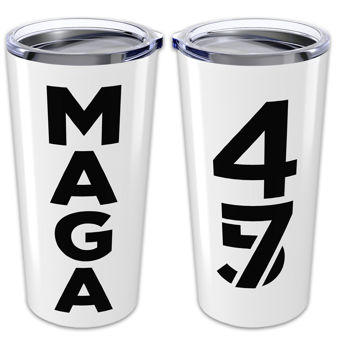 MAGA White and Black Tumbler 20oz