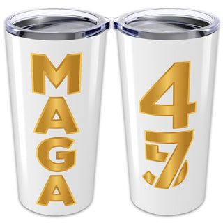 MAGA White and Gold Tumbler 20oz