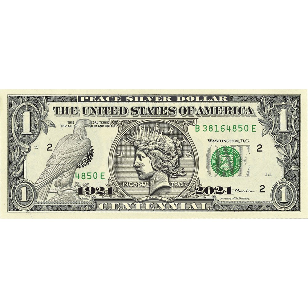 100th Anniversary U.S. Peace Silver Coin Legal Tender $1 Bill - Proud Patriots