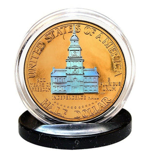 "1976 Independence" Hologram - Bicentennial 24K Gold Half Dollar - Proud Patriots
