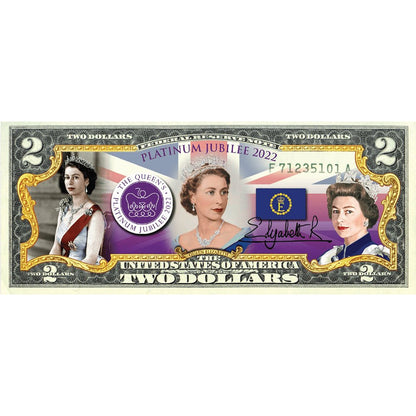 2022 Jubilee "Queen Elizabeth" - Authentic $2 Bill - Proud Patriots