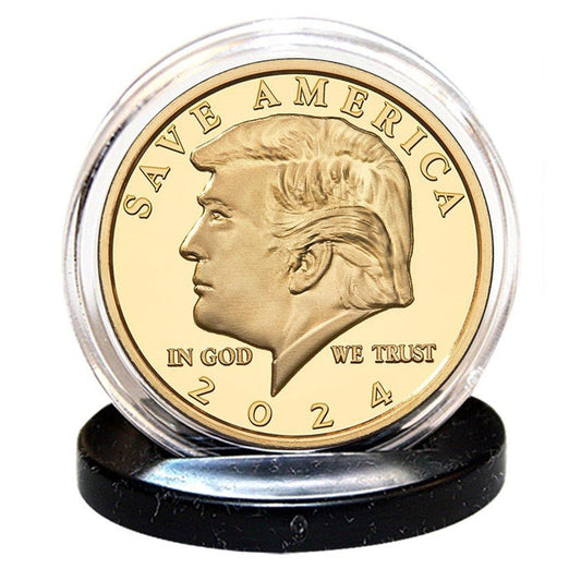 2024 Donald Trump Save America Golden 1 oz. Coin - Proud Patriots