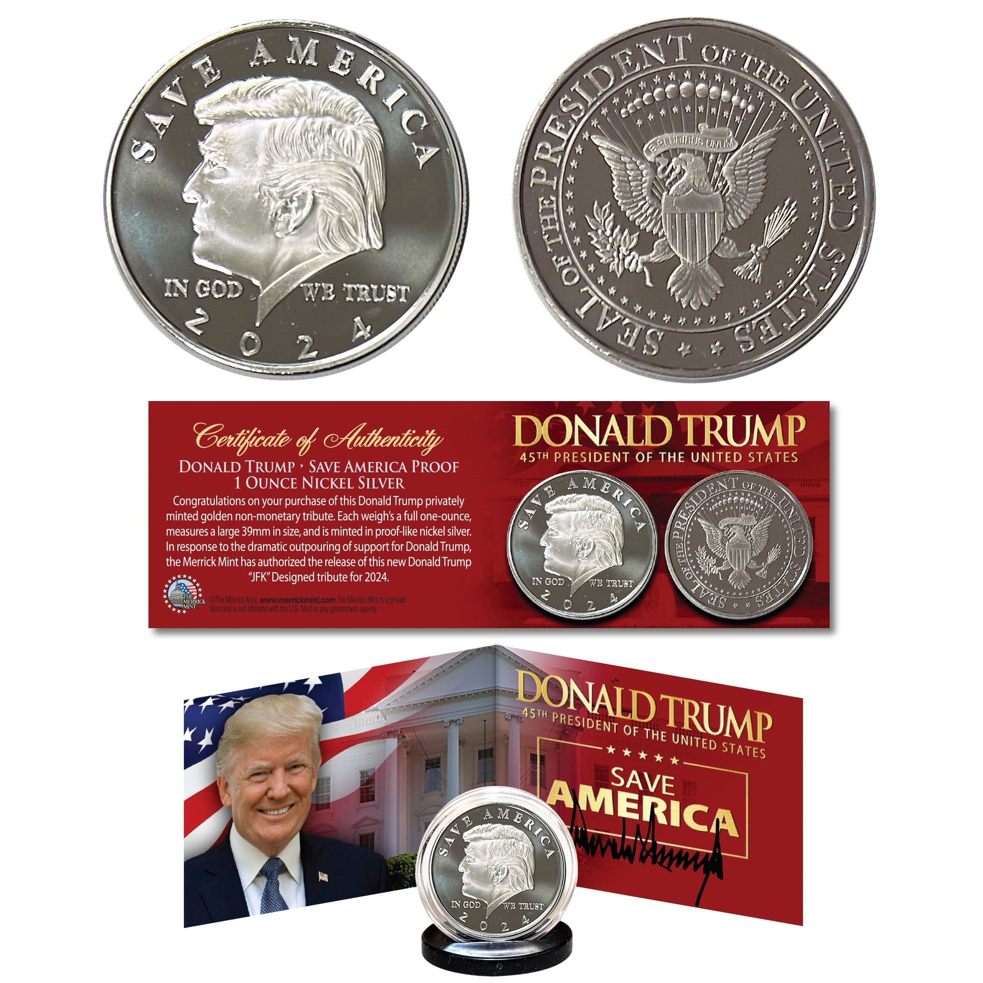 2024 Donald Trump Save America Nickel 1 oz. Coin - Proud Patriots