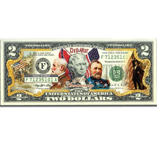American CIVIL WAR GENERALS 150th Anniversary Legal Tender U.S. $2 Bill - Proud Patriots