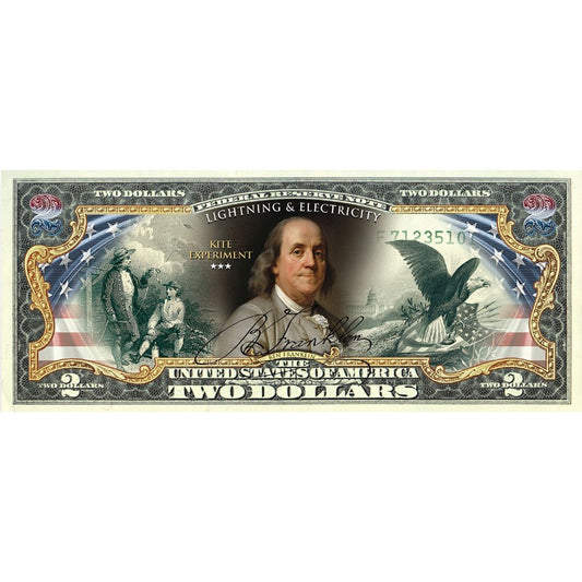 "Ben Franklin" - Genuine Legal Tender U.S. $2 Bill - Proud Patriots
