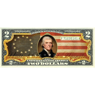 "Betsy Ross Flag" - Genuine Legal Tender U.S. $2 Bill - Proud Patriots