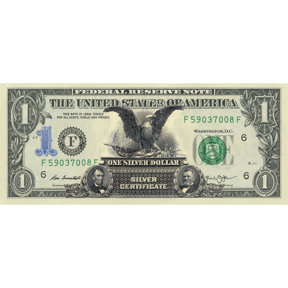 "Black Eagle" - Genuine Legal Tender U.S. $1 Bill - Proud Patriots