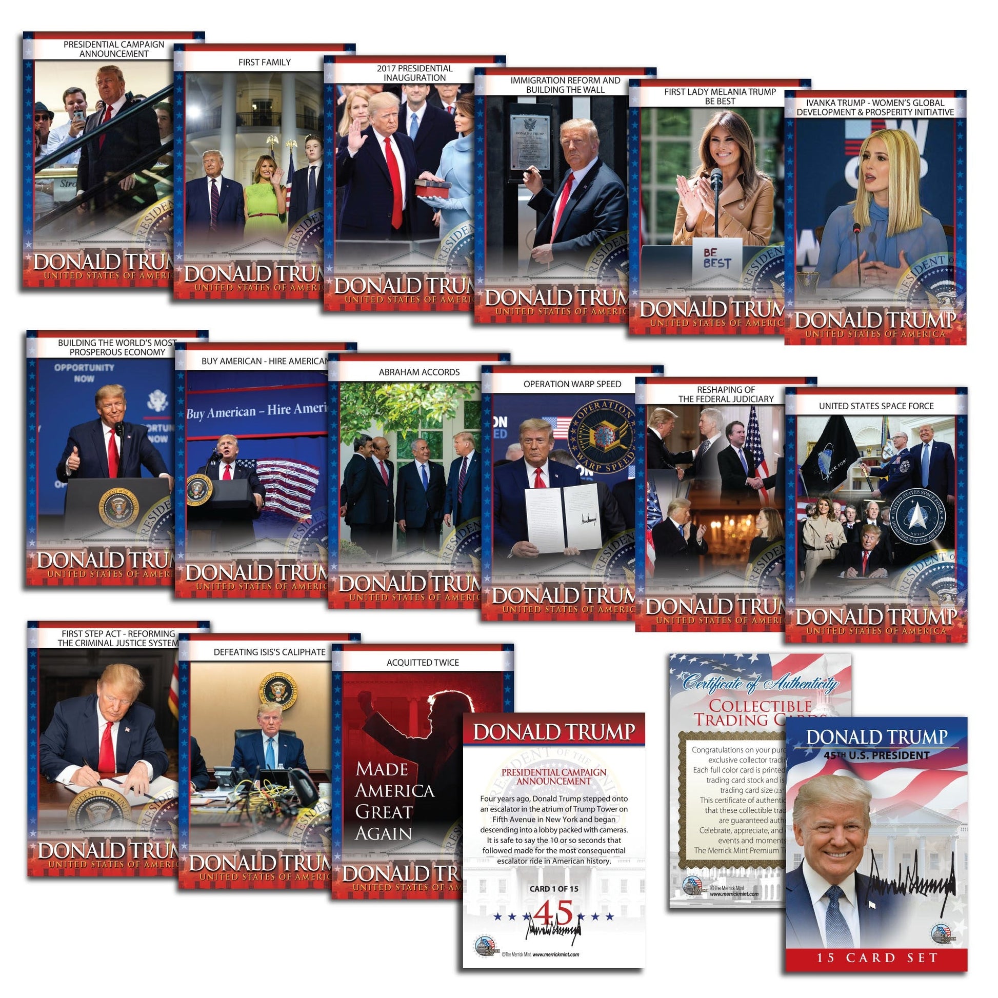 Donald Trump 15 Card First Term Set - Proud Patriots