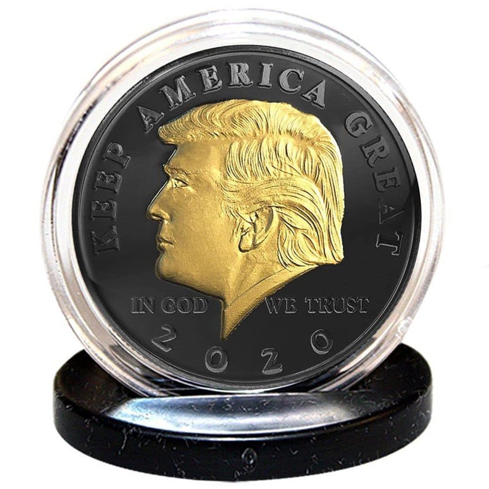 Donald Trump 2020 "Keep America Great" Black Ruthenium & 24K Gold Clad Tribute Coin - Proud Patriots