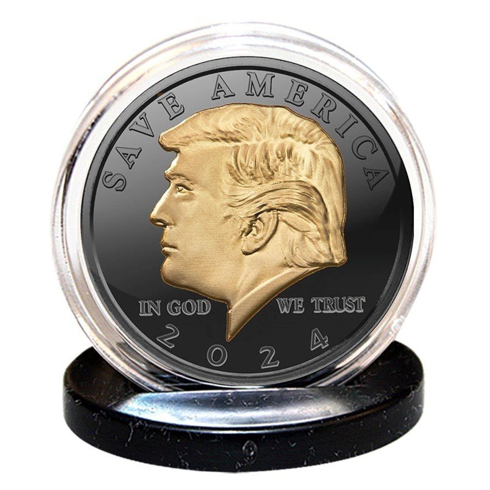 Trump 2024 Collection Page 2 Proud Patriots   Donald Trump 2024 Save America Black Ruthenium 24k Gold Clad Tribute Coin 272450 