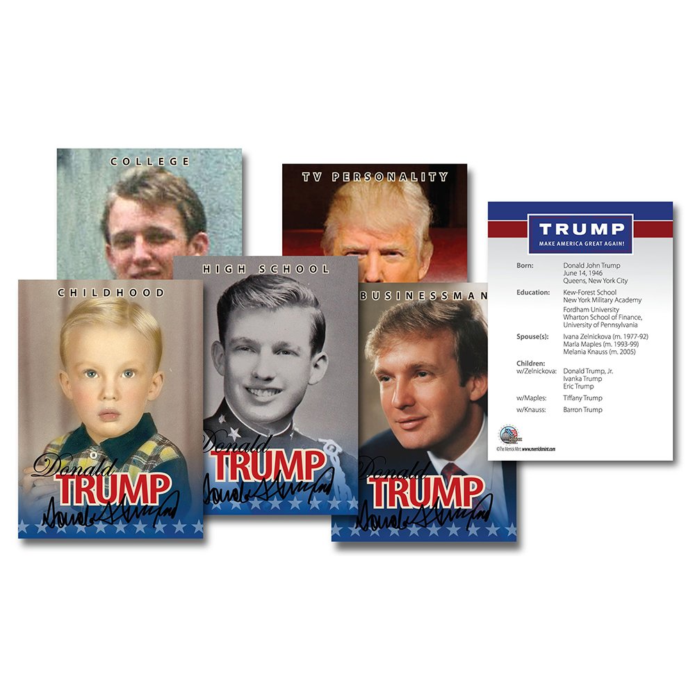 Donald Trump 45th President of the United States OFFICIAL * Life & Times * 5-Card Premium Trading Card Set - Proud Patriots