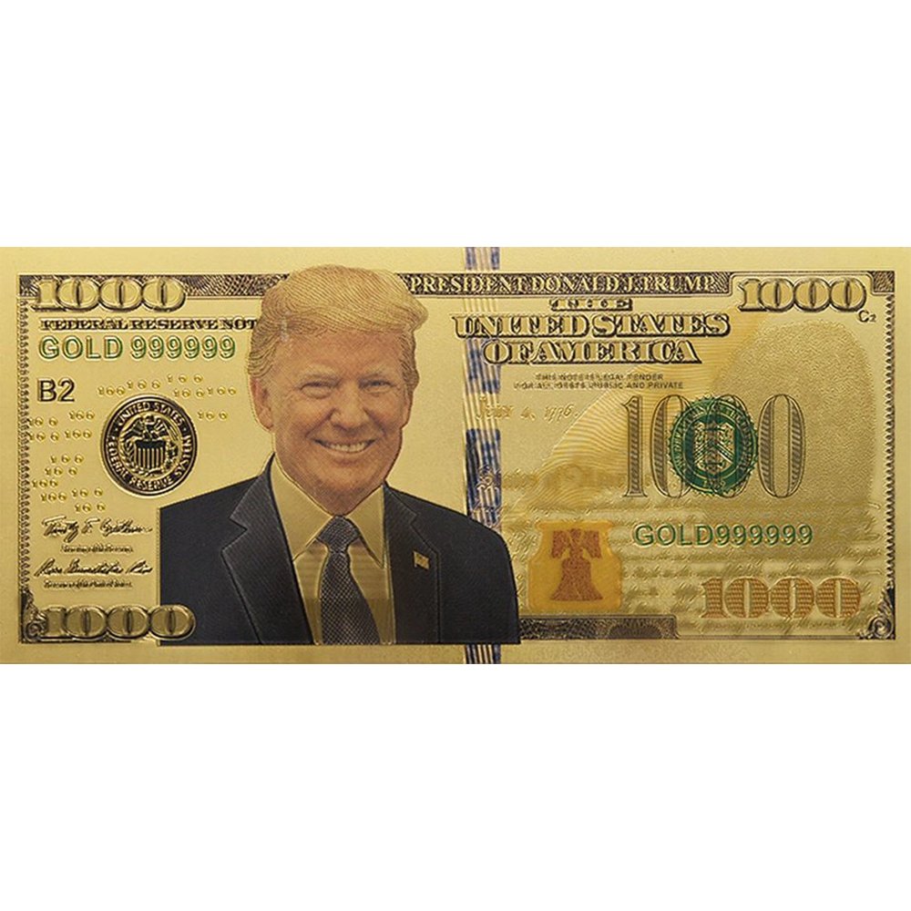 Donald Trump Gold Foil $1,000 Dollar Bill - Proud Patriots