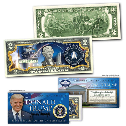 Donald Trump - "Space Force" - Genuine Legal Tender U.S. $2 Bill - Unicorn Politics Shop