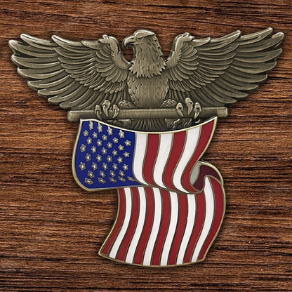Eagle Flag Enamel Pin - Proud Patriots