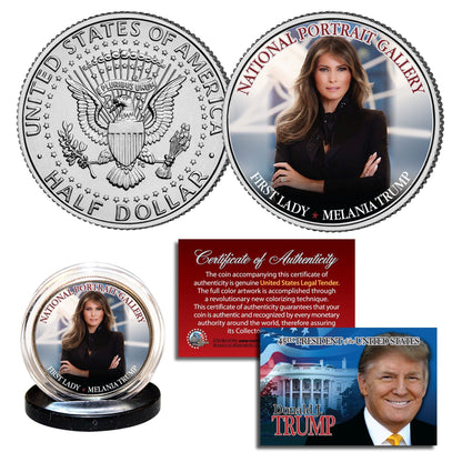 Melania Trump - "National Portrait" - Authentic JFK Half Dollar - Proud Patriots