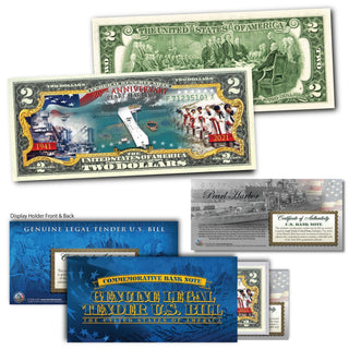 "Pearl Harbor" Authentic Genuine U.S Legal Tender $2 Bill - Proud Patriots