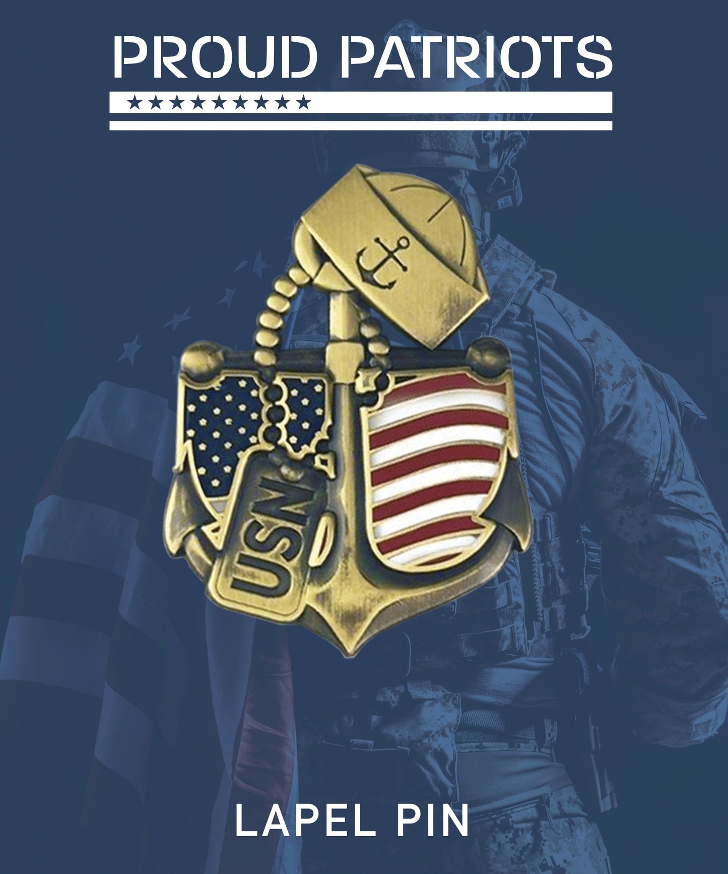 [PRE-ORDER JUNE 2022] USN Anchor Enamel Pin - Proud Patriots