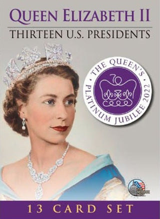 Premium commemorative 13-Card Set featuring Queen Elizabeth II meeting with 13-US presidents - Proud Patriots