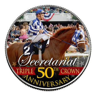 Secretariat 50th Anniversary Triple Crown Color Image Belmont Stakes Coin - Proud Patriots