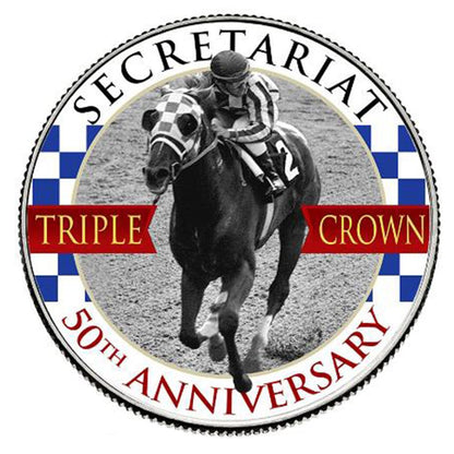 Secretariat 50th Anniversary Triple Crown Famous Belmont Stakes Down the Stretch Photo Coin - Proud Patriots
