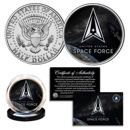 "Space Force" New Logo - Authentic JFK Half Dollar - Proud Patriots