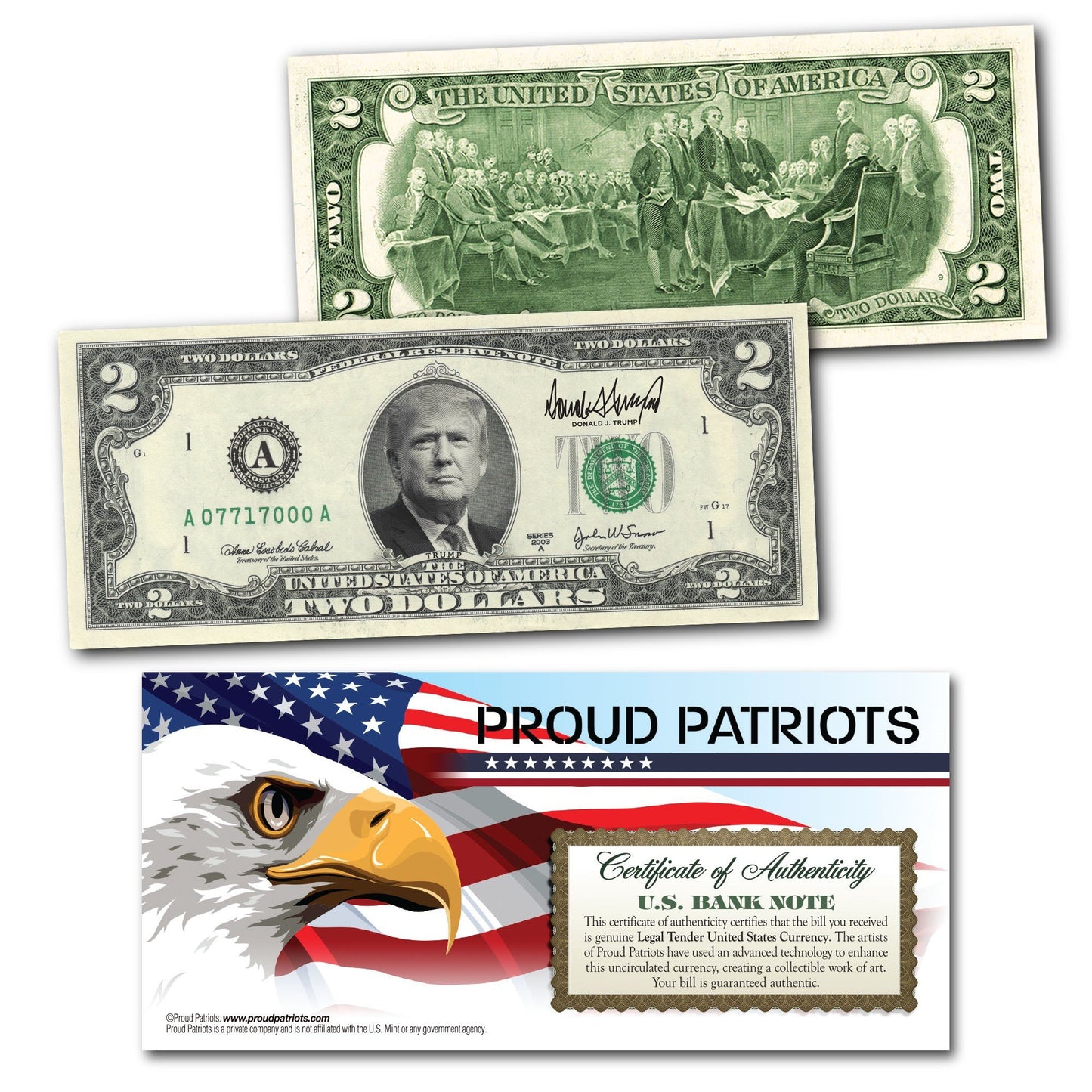 Trump $2 Bill - (U.S. Genuine Legal Tender) - Proud Patriots