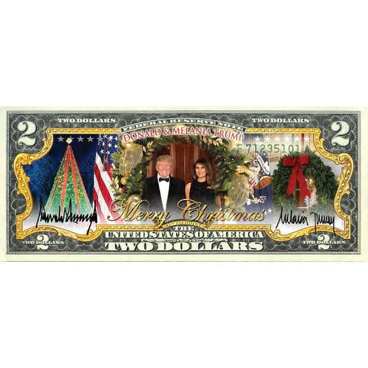 Trump Family National Christmas Tree Edition (Genuine Legal Tender U.S. $2 Bill) - Proud Patriots
